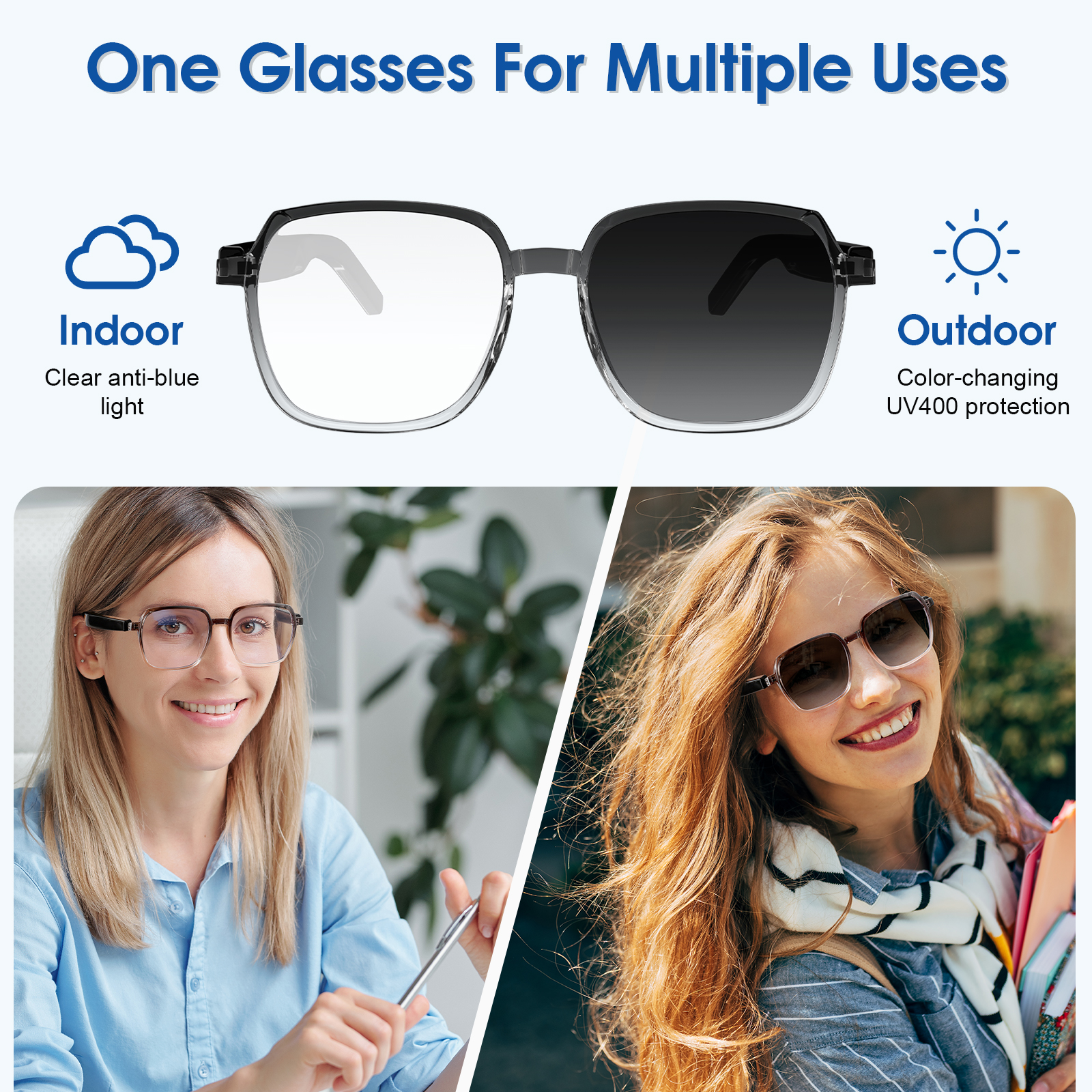 Gaming Glasses Blue - M10 ProC New Intelligent Bluetooth AI