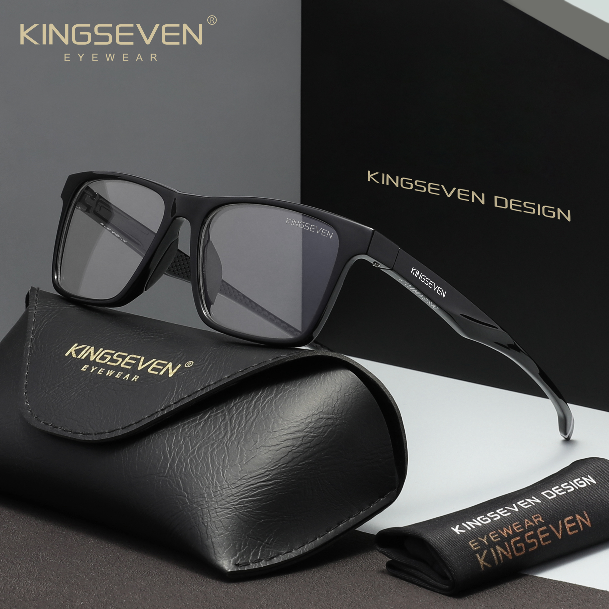 Gaming Glasses Blue - KINGSEVEN Anti-Blue Ray Large Glasses Men