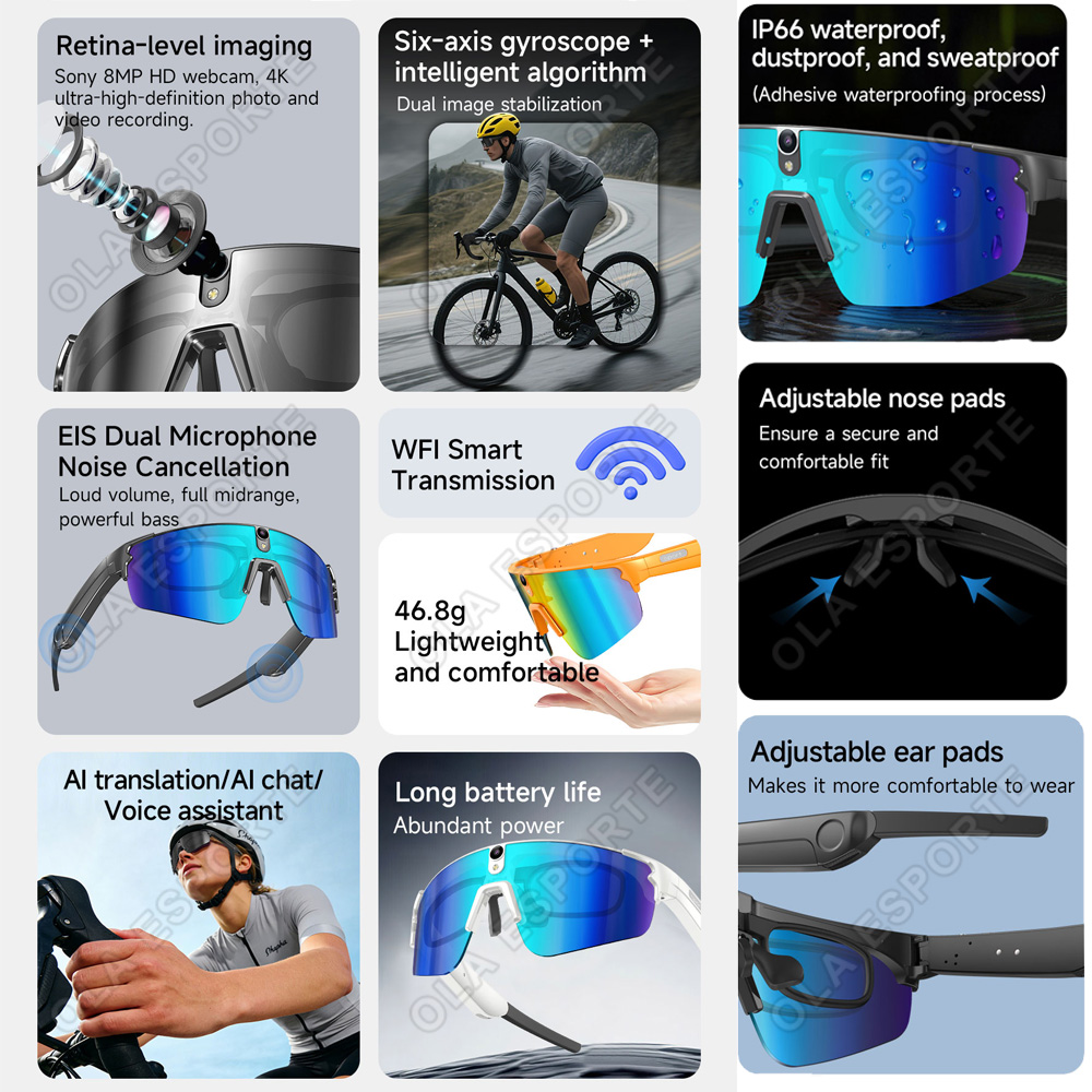 Cycling AI Smart Glasses 4K HD - Esports Gaming Pk 评论和价格