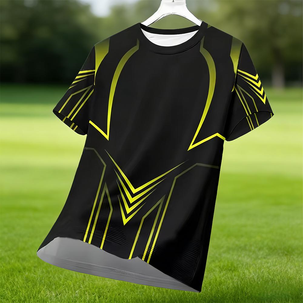 Men's 3D Geometry Print Short- - Esports Gaming Top 评论和价格