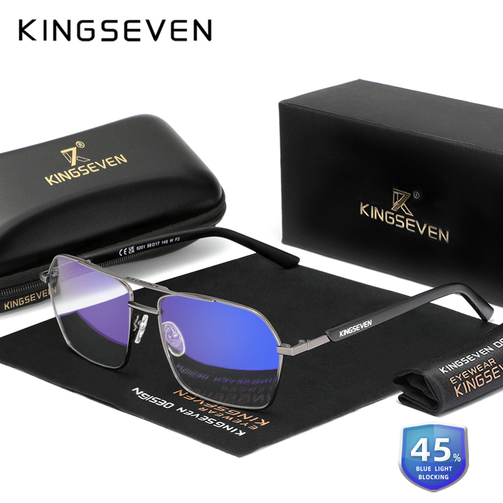 KINGSEVEN Rectangle Anti-Blue- - Gaming Glasses Blue 评论和价格