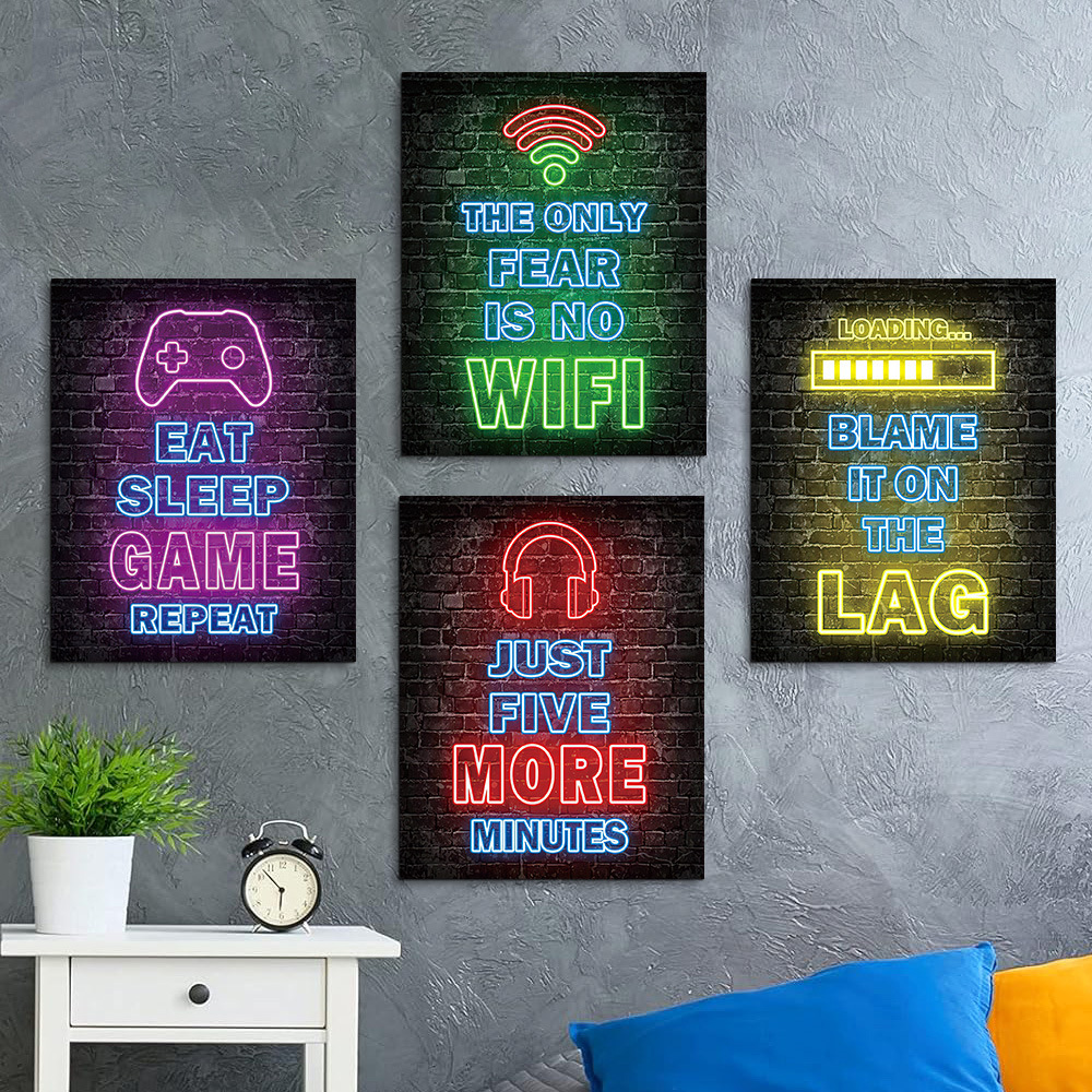Cyberpunk Neon Wall Art - Retr - Esports Gaming Bar 评论和价格