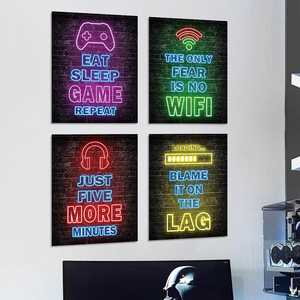 Cyberpunk Neon Wall Art - Retr - Esports Gaming Bar 评论和价格