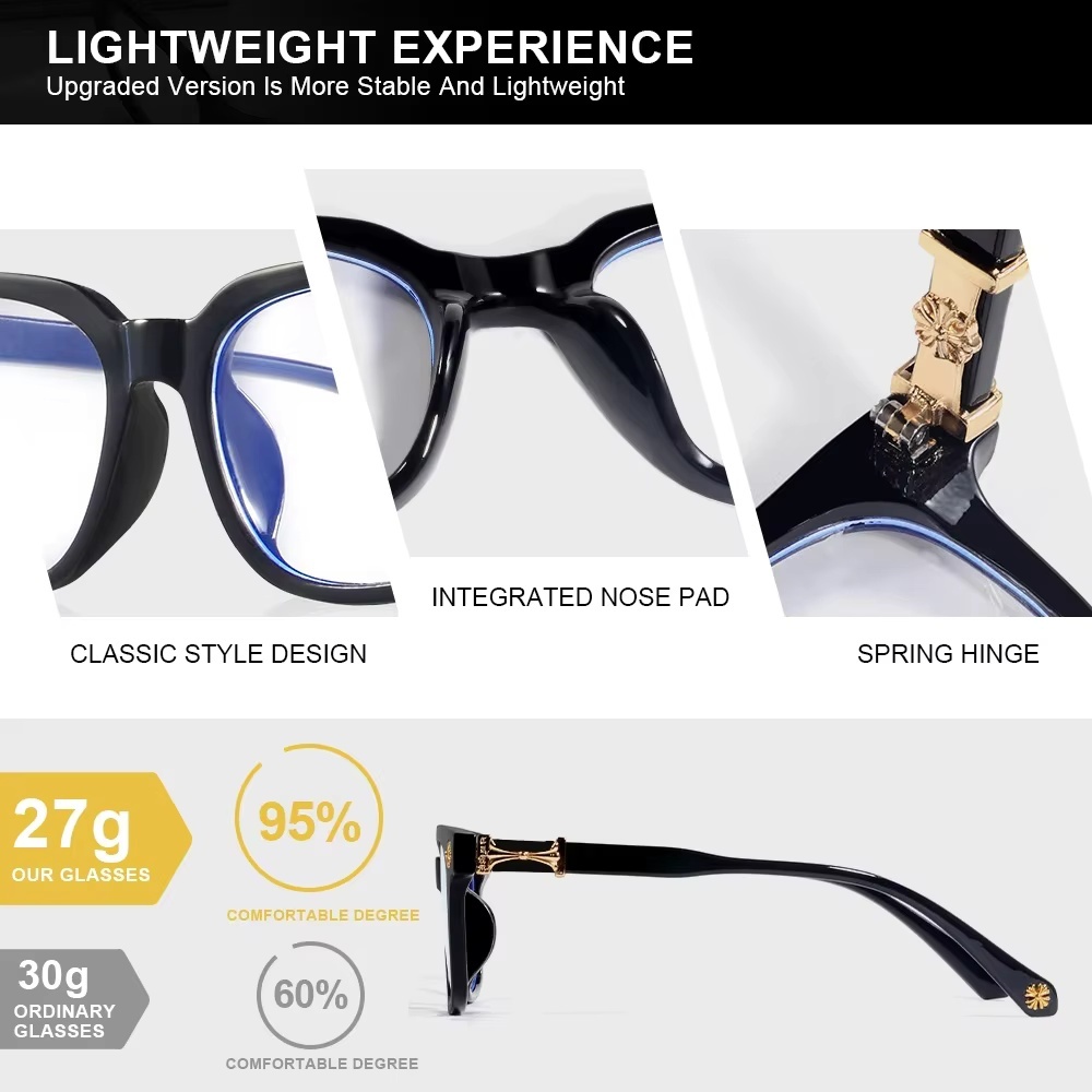 Classic 2Pcs Square Anti Blue  - Gaming Glasses Blue 评论和价格