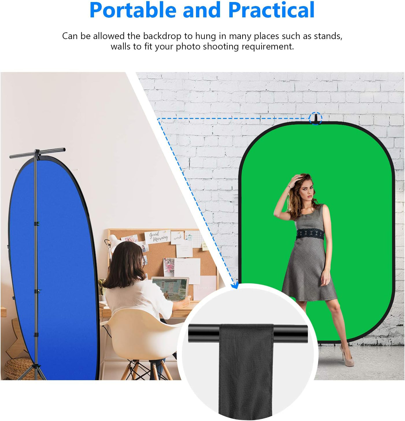 Photography Reflector Portable - Green Screen Collapsible 评论和价格
